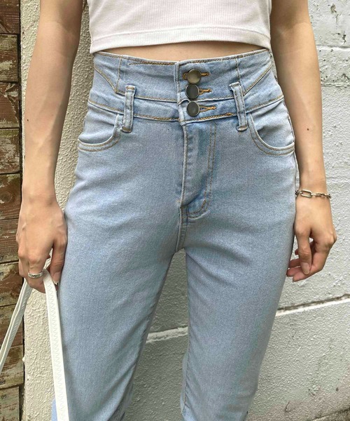 NANEA(ナネア)の「ハイウエスト ストレッチデニムスキニーパンツ(デニムパンツ・レディース・ネイビー/チャコールグレー/ブルー/ブラック・MEDIUM/LARGE/X-LARGE/SMALL)」の11枚目の写真