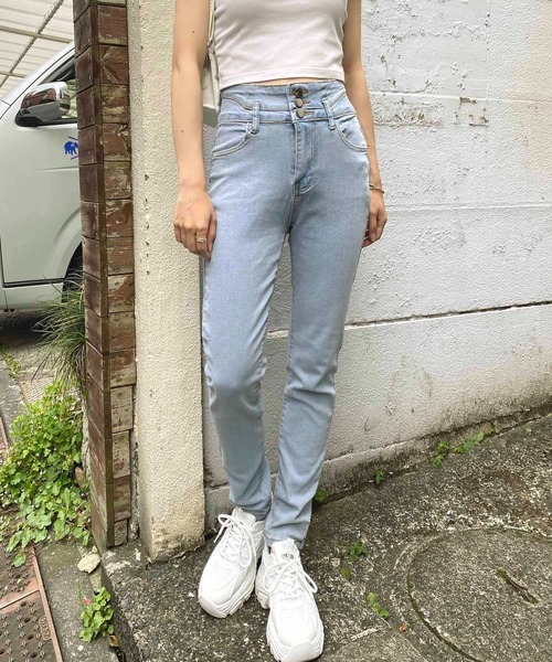 NANEA(ナネア)の「ハイウエスト ストレッチデニムスキニーパンツ(デニムパンツ・レディース・ネイビー/チャコールグレー/ブルー/ブラック・MEDIUM/LARGE/X-LARGE/SMALL)」の12枚目の写真