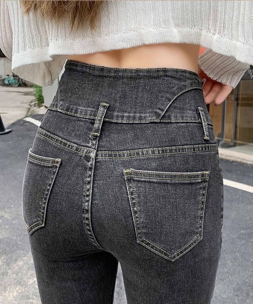 NANEA(ナネア)の「ハイウエスト ストレッチデニムスキニーパンツ(デニムパンツ・レディース・ネイビー/チャコールグレー/ブルー/ブラック・MEDIUM/LARGE/X-LARGE/SMALL)」の8枚目の写真