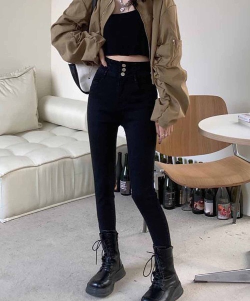 NANEA(ナネア)の「ハイウエスト ストレッチデニムスキニーパンツ(デニムパンツ・レディース・ネイビー/チャコールグレー/ブルー/ブラック・MEDIUM/LARGE/X-LARGE/SMALL)」の21枚目の写真