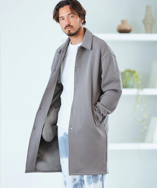 Magine（マージン）の「mj10054-Back Brushed Sweat Single Coat シングルコート（ステンカラーコート・メンズ・ブラック/グレー/チャコール・44/46/48）」の3枚目の写真