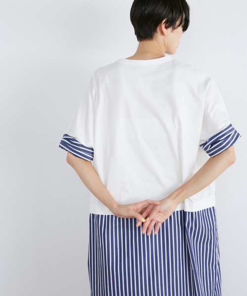 【セール】ストライプドッキングワンピース（ワンピース）｜YVON（イヴォン）