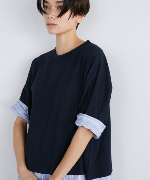 【セール】ストライプドッキングワンピース（ワンピース）｜YVON（イヴォン）