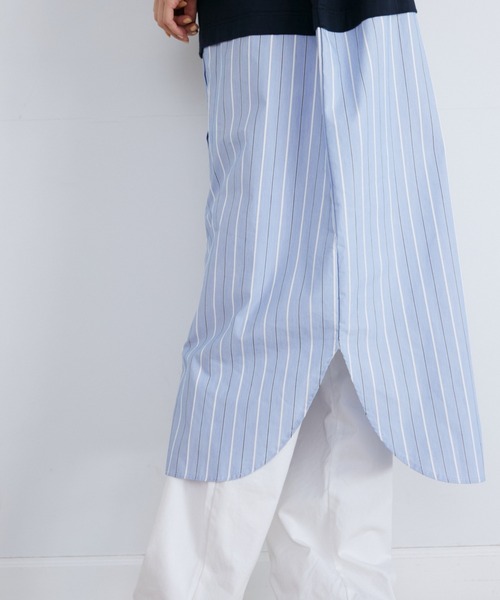 【セール】ストライプドッキングワンピース（ワンピース）｜YVON（イヴォン）