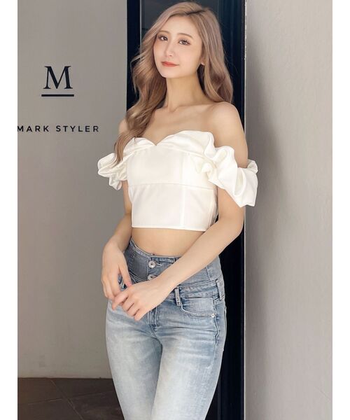 GYDA（ジェイダ）の「オフショルボリュームスリーブブラウス（シャツ/ブラウス・レディース・オフホワイト/ブラック・FREE）」の4枚目の写真