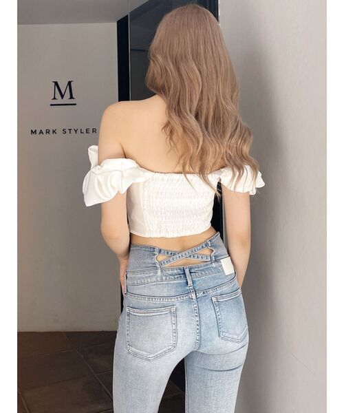 GYDA（ジェイダ）の「オフショルボリュームスリーブブラウス（シャツ/ブラウス・レディース・オフホワイト/ブラック・FREE）」の7枚目の写真