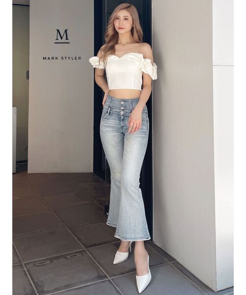 GYDA（ジェイダ）の「オフショルボリュームスリーブブラウス（シャツ/ブラウス・レディース・オフホワイト/ブラック・FREE）」の9枚目の写真