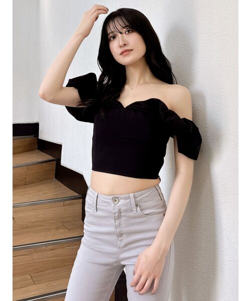 GYDA（ジェイダ）の「オフショルボリュームスリーブブラウス（シャツ/ブラウス・レディース・オフホワイト/ブラック・FREE）」の14枚目の写真