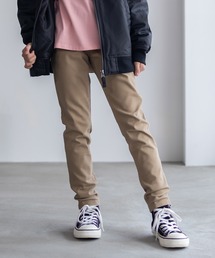 【 キッズ ガールズ 】 NAVY ストレッチ ツイル スキニー ウエストギャザー パンツ のびるモン