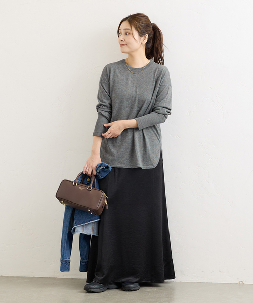 JOURNAL STANDARD（ジャーナルスタンダード）の「ウォッシャブル2WAYヘンリープルオーバー（ニット/セーター・レディース・チャコールグレー/ブラック/ベージュ系その他・FREE）」の5枚目の写真