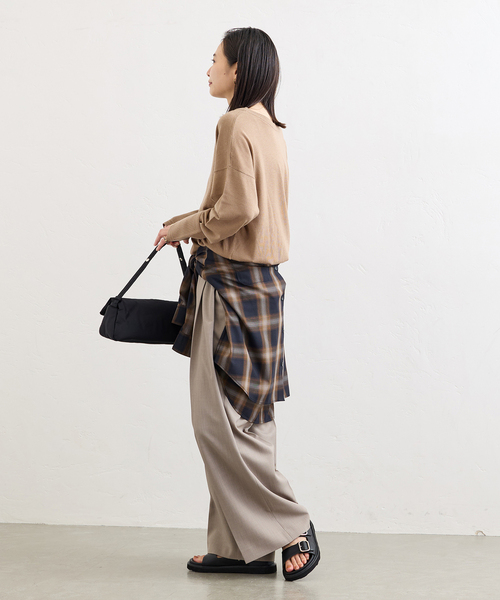 JOURNAL STANDARD（ジャーナルスタンダード）の「ウォッシャブル2WAYヘンリープルオーバー（ニット/セーター・レディース・チャコールグレー/ブラック/ベージュ系その他・FREE）」の12枚目の写真