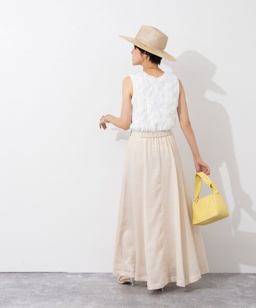 NOLLEY’S Sophi（ノーリーズソフィ）の「ウォッシャブルラミーローンロングスカート（スカート・レディース・ブラック/オレンジ/ベージュ・36/38）」の4枚目の写真