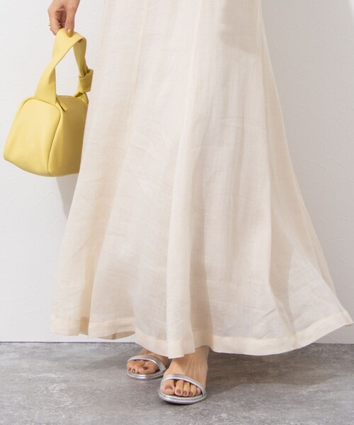 NOLLEY’S Sophi（ノーリーズソフィ）の「ウォッシャブルラミーローンロングスカート（スカート・レディース・ブラック/オレンジ/ベージュ・36/38）」の5枚目の写真