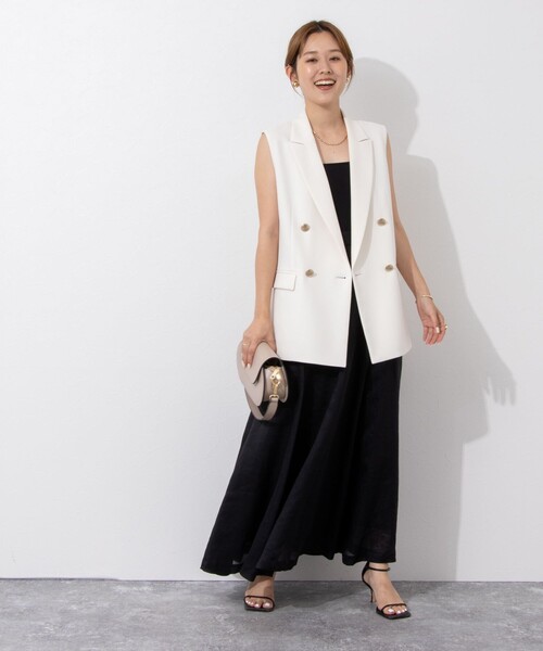 NOLLEY’S Sophi（ノーリーズソフィ）の「ウォッシャブルラミーローンロングスカート（スカート・レディース・ブラック/オレンジ/ベージュ・36/38）」の7枚目の写真