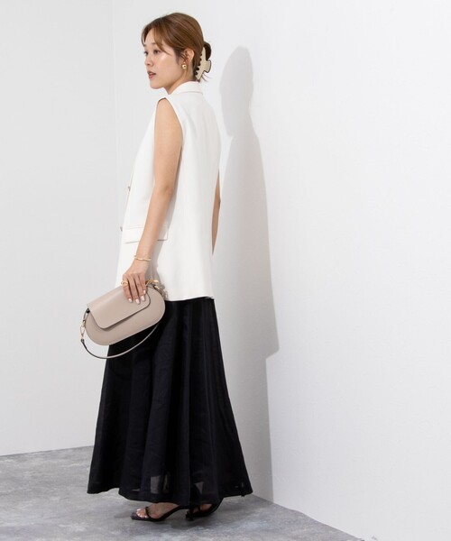 NOLLEY’S Sophi（ノーリーズソフィ）の「ウォッシャブルラミーローンロングスカート（スカート・レディース・ブラック/オレンジ/ベージュ・36/38）」の9枚目の写真