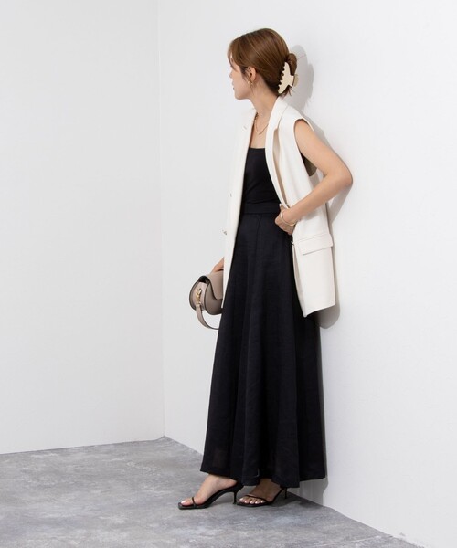 NOLLEY’S Sophi（ノーリーズソフィ）の「ウォッシャブルラミーローンロングスカート（スカート・レディース・ブラック/オレンジ/ベージュ・36/38）」の10枚目の写真