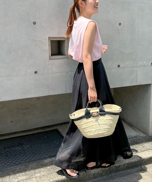 NOLLEY’S Sophi（ノーリーズソフィ）の「ウォッシャブルラミーローンロングスカート（スカート・レディース・ブラック/オレンジ/ベージュ・36/38）」の14枚目の写真