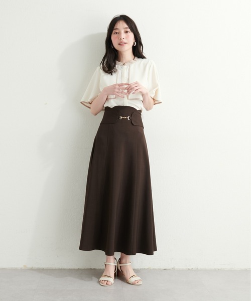 natural couture(ナチュラルクチュール)の「スタンドネック配色ケープブラウス(シャツ/ブラウス・レディース・サックスブルー/イエロー/オフホワイト/その他1/その他2/ネイビー・FREE)」の11枚目の写真