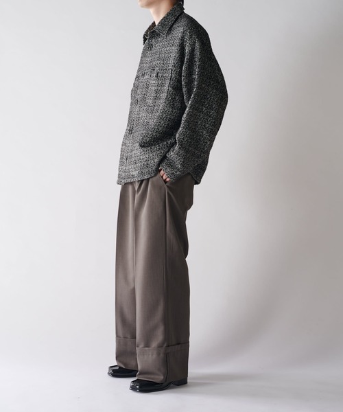 Lui's(ルイス)の「ウォッシャブルツイードブルゾン(ブルゾン・メンズ・ブラック/グリーン・M/S)」の8枚目の写真