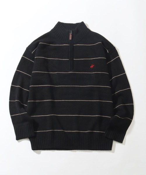 BEVERLY HILLS POLO CLUB(ビバリーヒルズポロクラブ)の「【BEVERLY HILLS POLO CLUB / ビバリーヒルズ ポロクラブ】 ハーフジップ プルオーバー ニット セーター(ニット/セーター・メンズ・ブラック系その他/ブルー系その他/アイボリー/ブラック/ワインレッド/モカ・M/L/LL)」の19枚目の写真
