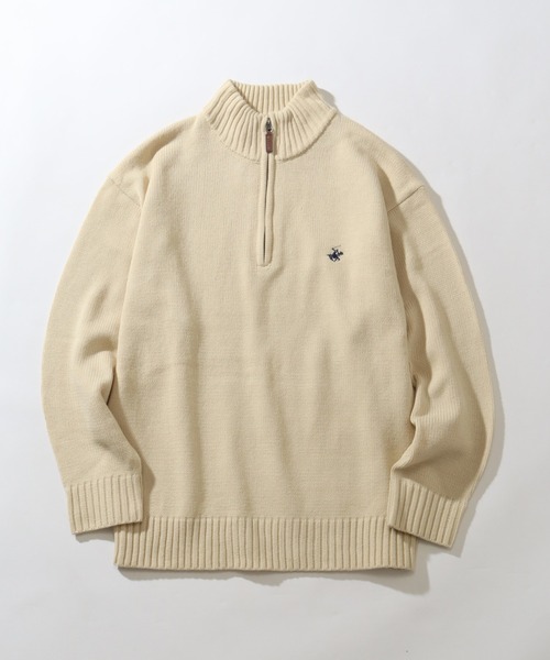 BEVERLY HILLS POLO CLUB(ビバリーヒルズポロクラブ)の「【BEVERLY HILLS POLO CLUB / ビバリーヒルズ ポロクラブ】 ハーフジップ プルオーバー ニット セーター(ニット/セーター・メンズ・ブラック系その他/ブルー系その他/アイボリー/ブラック/ワインレッド/モカ・M/L/LL)」の15枚目の写真