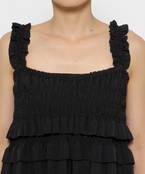 LOWRYS FARM（ローリーズファーム）の「シャーリングギャザーワンピース　140715（ワンピース・レディース・ブルー/ブラック/アイボリー・FREE）」の7枚目の写真