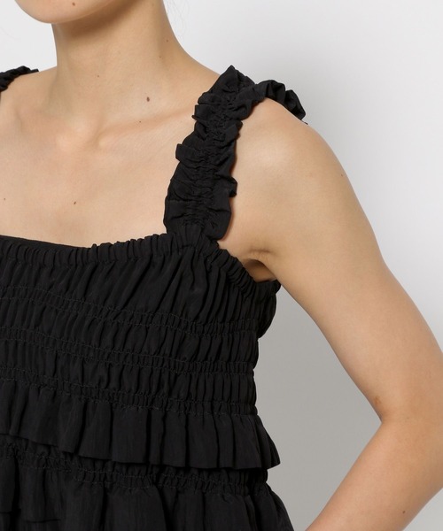 LOWRYS FARM（ローリーズファーム）の「シャーリングギャザーワンピース　140715（ワンピース・レディース・ブルー/ブラック/アイボリー・FREE）」の8枚目の写真