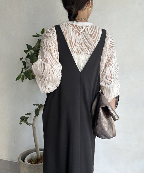 セール】【前後2WAYで着られる】深Vワンピース（ワンピース）｜DouDou