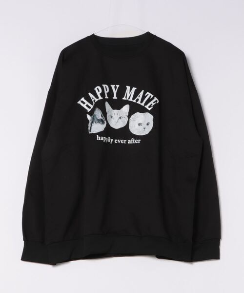 アルベロベロ　長袖カットソー猫　新品 Tシャツ トップス レディース 長袖 ペア 猫 ねこ カラフル