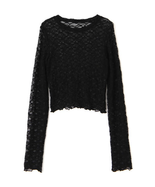 FREE'S MART（フリーズマート）の「◆ショート丈レーストップス（Tシャツ/カットソー・レディース・レッド/ホワイト/ブラック/ピンク・FREE）」の7枚目の写真