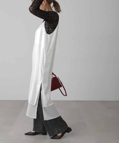 FREE'S MART（フリーズマート）の「◆ショート丈レーストップス（Tシャツ/カットソー・レディース・レッド/ホワイト/ブラック/ピンク・FREE）」の13枚目の写真