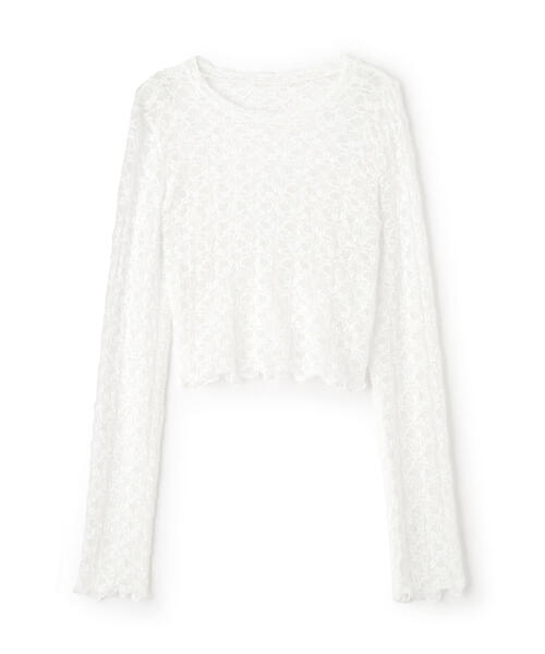 FREE'S MART（フリーズマート）の「◆ショート丈レーストップス（Tシャツ/カットソー・レディース・レッド/ホワイト/ブラック/ピンク・FREE）」の16枚目の写真