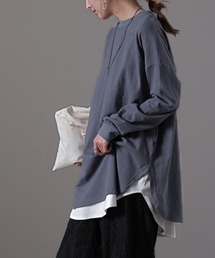 裾長 モックネックロンT