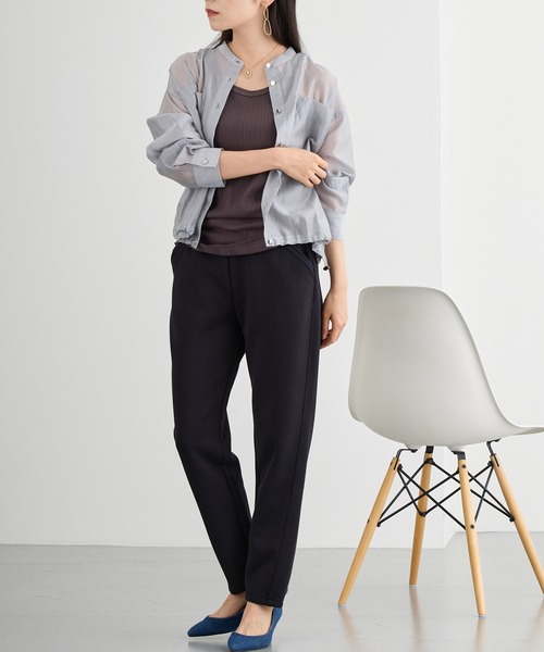 NICOLE white（ニコルホワイト）の「シアーブルゾンシャツ（ブルゾン・レディース・ブラック/カーキ/グレー・FREE）」の11枚目の写真