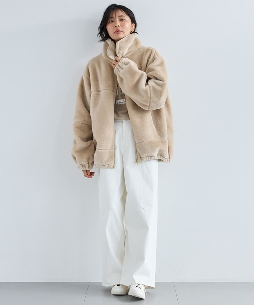 UNIVERSAL OVERALL（ユニバーサルオーバーオール）の「BARNYARDSTORM / UNIVERSAL OVERALL / FUR COAT【WEB・一部店舗限定】マシンウォッシャブル（ブルゾン・レディース・ブラウン/ベージュ系その他/ブラック・FREE）」の20枚目の写真