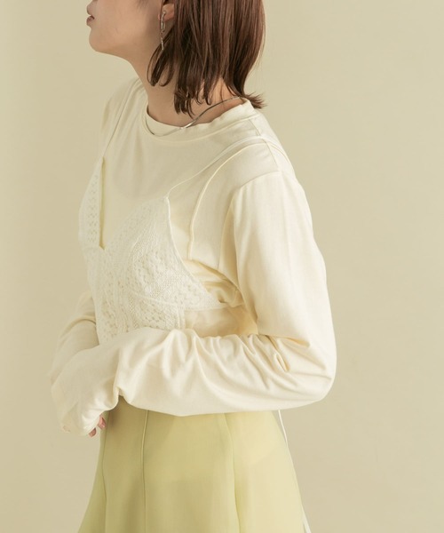 KBF(ケイビーエフ)の「BACKリボンレースコルセット(その他トップス・レディース・オフホワイト/ブラック・ONE)」の3枚目の写真