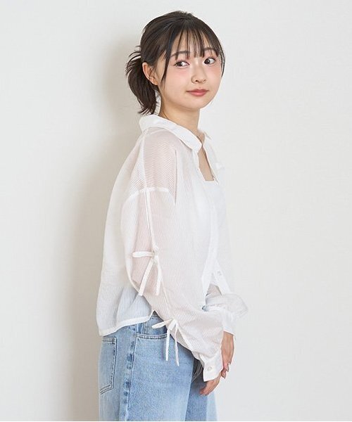 LOVETOXIC（ラブトキシック）の「インナー付袖リボンシャツ（シャツ 