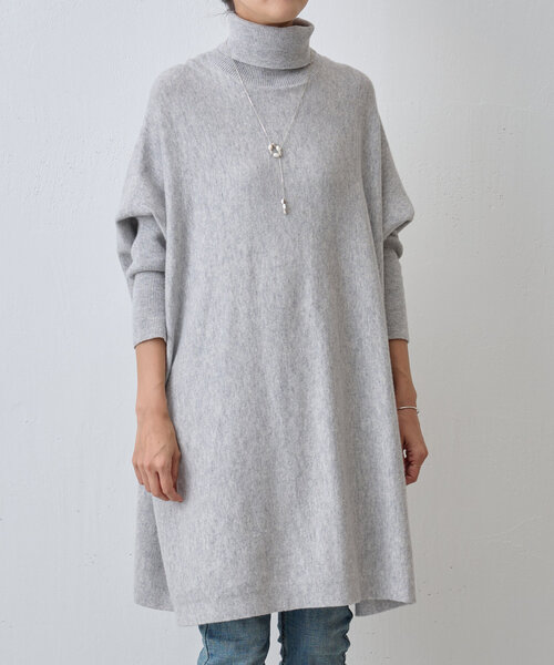 BEARDSLEY BIGロングニット　ピンク　ビアズリー　チュニック　長袖 BEARDSLEY BIGロングニット ピンク ビアズリー チュニック 長袖