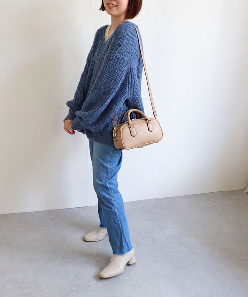 MIAN (ミアン)の「スクエアミニボストンバッグ(ボストンバッグ・レディース・ブラック/グリーン/レッド/モカ/アイボリー・FREE)」の16枚目の写真