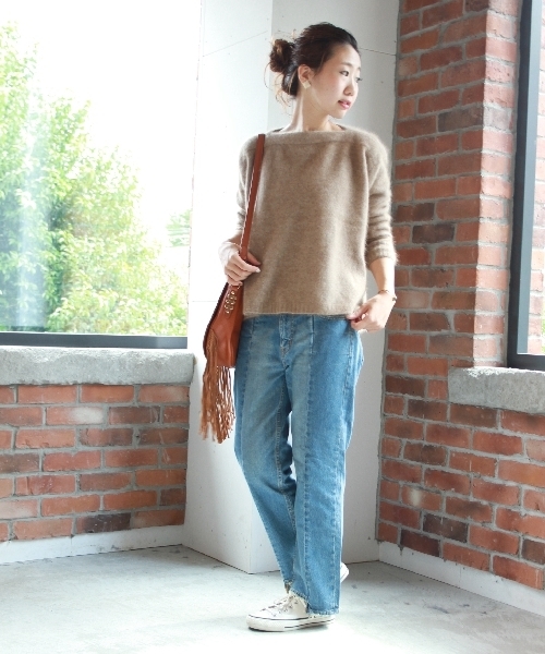 JOURNAL STANDARD（ジャーナルスタンダード）の「Hairy ボートネックプルオーバー#（ニット/セーター・レディース・グレー/アイボリー/キャメル・FREE）」の20枚目の写真