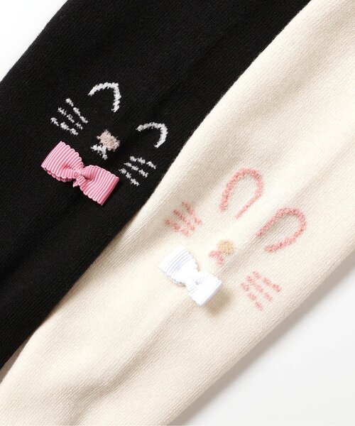 Ampersand（アンパサンド）の「アニマルワンポイントタイツ（タイツ/ストッキング・キッズ・ベージュ/オフホワイト/ブラック・80/90/100/110/120/140）」の9枚目の写真