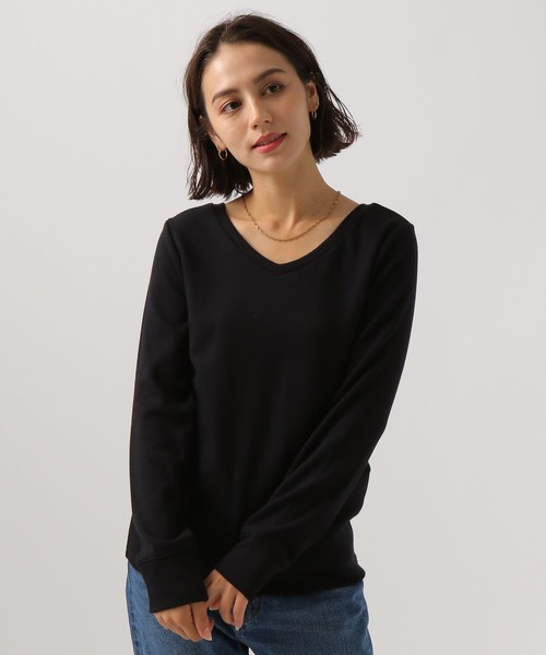 BAYFLOW(ベイフロー)の「2WAYストレッチスムースT(Tシャツ/カットソー・レディース・オフホワイト/ネイビー系/ブラック/ホワイト×ブラック/ブラウン・SMALL/MEDIUM/LARGE)」の6枚目の写真