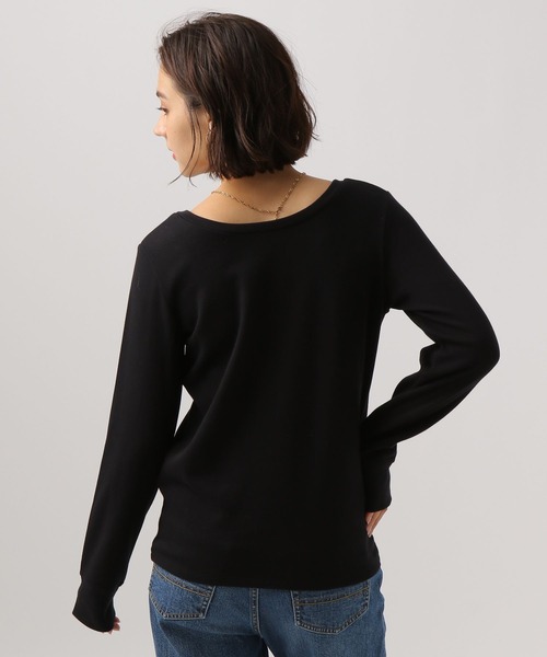 BAYFLOW(ベイフロー)の「2WAYストレッチスムースT(Tシャツ/カットソー・レディース・オフホワイト/ネイビー系/ブラック/ホワイト×ブラック/ブラウン・SMALL/MEDIUM/LARGE)」の8枚目の写真