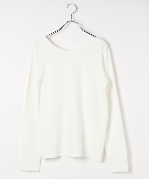 BAYFLOW(ベイフロー)の「2WAYストレッチスムースT(Tシャツ/カットソー・レディース・オフホワイト/ネイビー系/ブラック/ホワイト×ブラック/ブラウン・SMALL/MEDIUM/LARGE)」の22枚目の写真