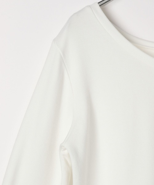 BAYFLOW(ベイフロー)の「2WAYストレッチスムースT(Tシャツ/カットソー・レディース・オフホワイト/ネイビー系/ブラック/ホワイト×ブラック/ブラウン・SMALL/MEDIUM/LARGE)」の17枚目の写真