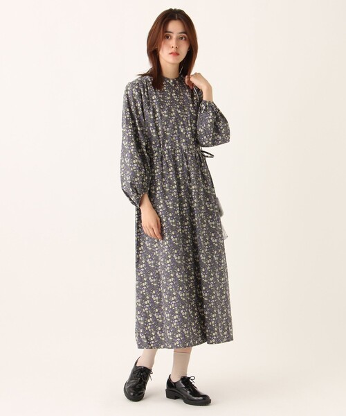 アフタヌーンティー　リバティ「ランゲージオブフラワーズ」リボンワンピース　M〜L Afternoon Tea（アフタヌーンティー）の「リボンワンピース