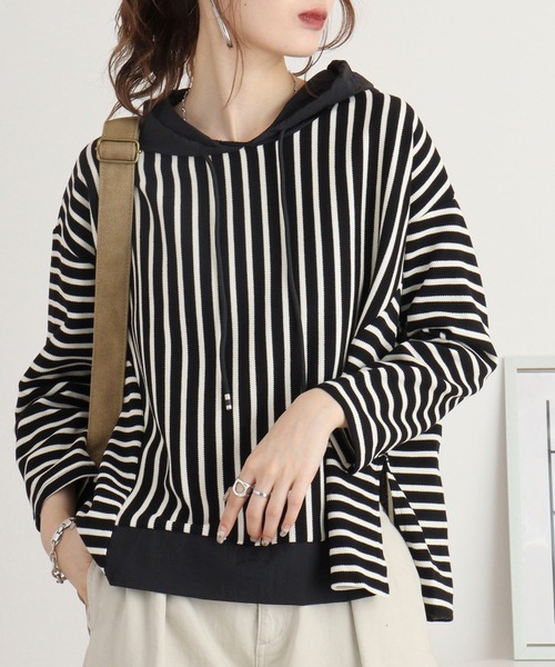 【セール】je crois soi ストライプパーカー（パーカー）｜FUNALIVE（ファンアライブ）