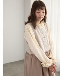 TSUHARU by Samansa Mos2 | リネン襟フリルブラウス(シャツ/ブラウス)