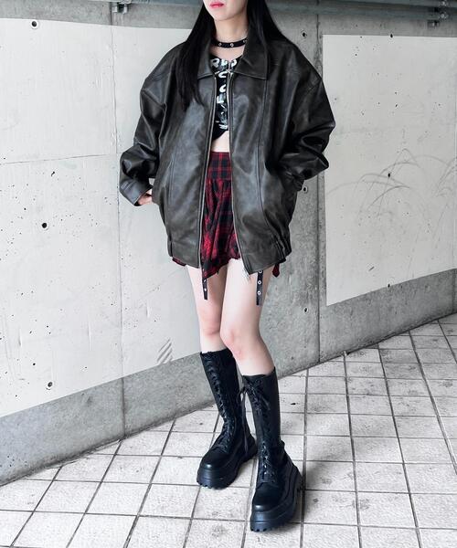 Figments オーバーフェイクレザーブルゾン Figments オーバーフェイクレザーブルゾン