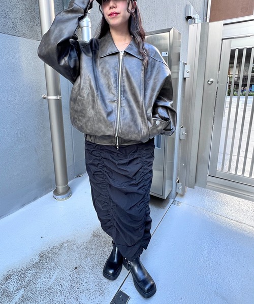 Figments(フィグメンツ)の「ヴィンテージ合皮ジャケット(ブルゾン・レディース・ブラック系その他・LARGE/X-LARGE)」の7枚目の写真